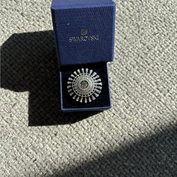 Swarovski Sparkling Dance Dial Up ladies ring rhodium plated 52 brand new ! - Picture 6 of 12